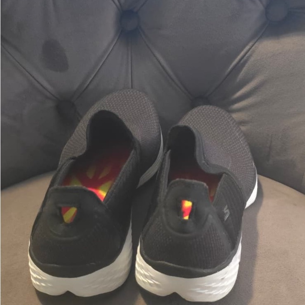 Skechers Goga Max Red and Yellow Sneakers - Picture 4 of 16